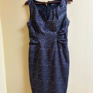 Adrianna Papell Lavender & Black Floral Lace Overlay Cocktail Dress 12P New